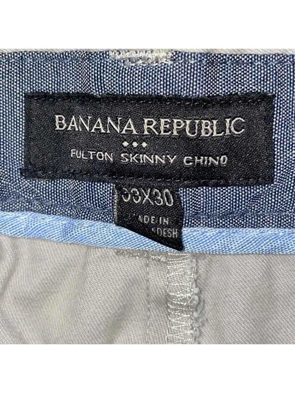 Banana Republic Pants Mens 33x30 Gray Fulton Skinny Chino Stretch Casual Modern